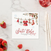 Santa Baby Christmas Girl Baby Shower Napkins Servet (Insitu)