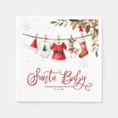 Santa Baby Christmas Girl Baby Shower Napkins Servet (Voorkant)