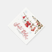 Santa Baby Christmas Girl Baby Shower Napkins Servet (Hoek)