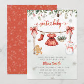 Santa Baby Christmas Girl Clothes Baby Shower Kaart (Voorkant / Achterkant)
