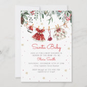 Santa Baby Christmas Girl Kleding Baby shower Kaart (Voorkant)