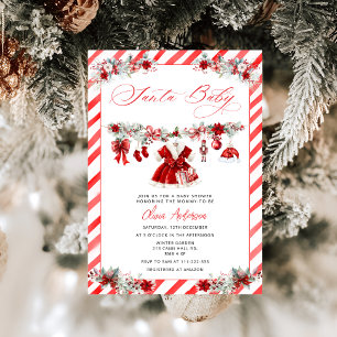 Santa Baby Christmas Girl Kleding Baby shower Kaart
