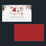 Santa Baby Christmas Girl Kleding Luier Raffle Informatiekaartje<br><div class="desc">Deze prachtige waterverf luierverloting Enclosure Kaart heeft een maretak,  rode rozen en babykleding die aan een waslijn hangt. De achtergrond is wit met rode en gouden sneeuwvlokken verspreid rond. Als u deze design op een meer bijpassend product wilt,  neem dan contact met mij op.</div>