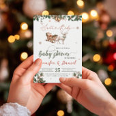 Santa Baby Christmas Green Red Winter Baby shower Kaart