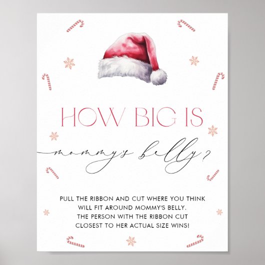 Santa Baby Christmas Hoe groot is mama's buikspel Poster (Voorkant)