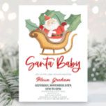 Santa Baby Christmas Holly Santa Claus Baby shower Kaart<br><div class="desc">Dit is een Santa Baby Kerst Holly Santa Claus Baby shower uitnodiging!</div>
