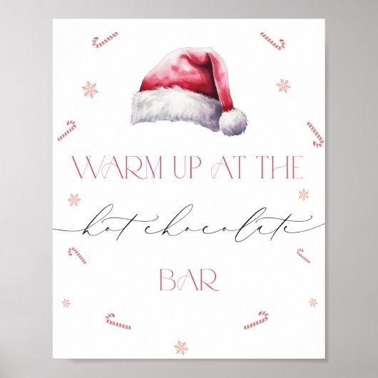 Santa Baby Christmas Hot Chocolate Bar Baby shower Poster (Voorkant)