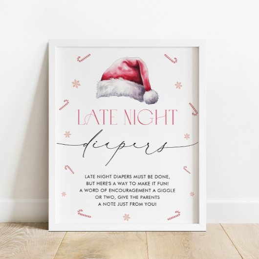 Santa Baby Christmas Late Night Luiers Poster