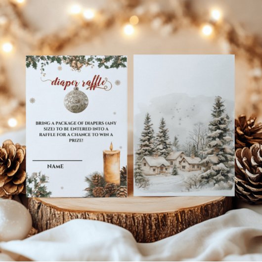 Santa Baby Christmas Luier Raffle Baby shower Informatiekaartje