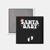 Santa Baby Christmas Pregnancy Announcement Pregna Magneet (Voorkant / Achterkant)