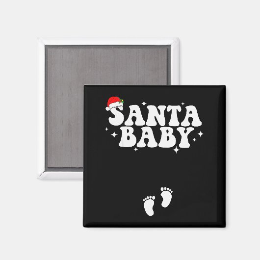 Santa Baby Christmas Pregnancy Announcement Pregna Magneet (Voorkant / Achterkant)