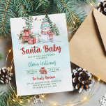 Santa Baby Christmas Snowman Baby shower Kaart<br><div class="desc">Kerstman van Santa Baby Baby shower Uitnodiging</div>