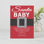 Santa Baby Christmas Time Baby Shower Kaart (Staand voorkant)