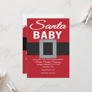 Santa Baby Christmas Time Baby Shower Kaart