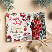 Santa Baby Christmas Winter Baby shower Foto Kaart