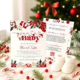 Santa Baby Christmas Winter Baby Shower Kaart