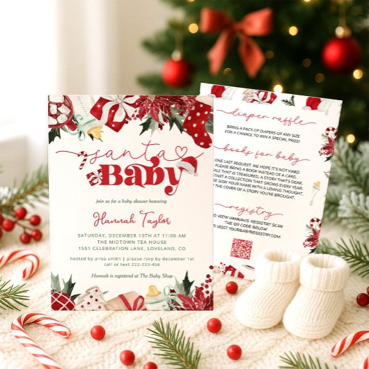 Santa Baby Christmas Winter Baby Shower Kaart