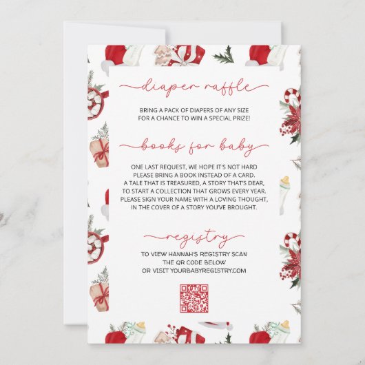 Santa Baby Christmas Winter Baby Shower Kaart (Achterkant)