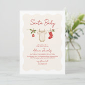 Santa Baby Christmas Winter Baby Shower Kaart (Staand voorkant)