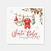 Santa Baby Christmas Winter Baby Shower Napkins Servet (Voorkant)