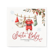 Santa Baby Christmas Winter Baby Shower Napkins