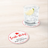 Santa Baby Christmas Winter Baby Shower  Ronde Kartonnen Onderzetter (Insitu)