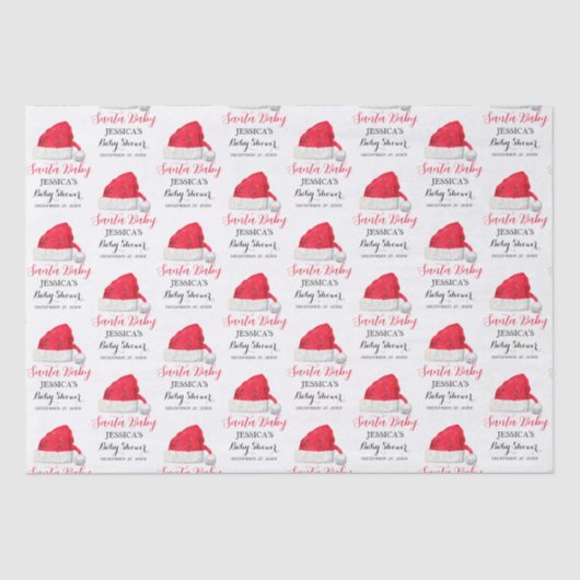 Santa Baby Christmas Winter Rode Baby shower Tissuepapier (Voorkant)