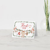 Santa Baby Clothesline Baby Shower Thank You (Voorkant)