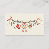 Santa Baby Clothesline Diaper Raffle Cards Informatiekaartje (Achterkant)