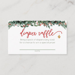 Santa Baby Clothesline Diaper Raffle Cards Informatiekaartje