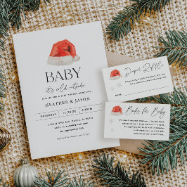 Santa Baby Cold Outside Cozy Winter Baby shower Kaart