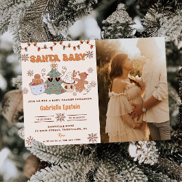 Santa Baby Cookies Christmas Baby shower Foto Kaart