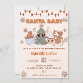 Santa Baby Cookies Kerst Baby shower Party Kaart (Voorkant)