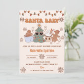 Santa Baby Cookies Kerst Baby shower Party Kaart (Staand voorkant)