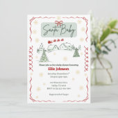 Santa Baby December Baby Shower Invitations Kaart (Staand voorkant)