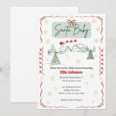 Santa Baby December Baby Shower Invitations Kaart (Voorkant / Achterkant)