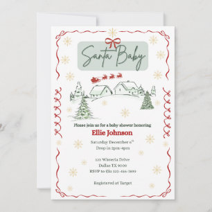 Santa Baby December Baby Shower Uitnodigingen
