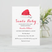 Santa Baby December Winter Rode Baby shower Kaart (Staand voorkant)