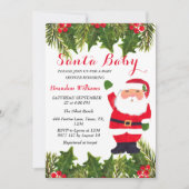 Santa Baby December Winter Rode Baby shower Kaart (Voorkant)