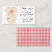 Santa Baby Diaper Raffle Card Informatiekaartje (Voorkant / Achterkant)