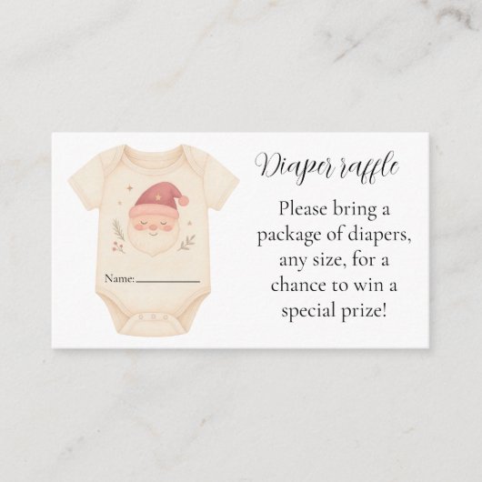 Santa Baby Diaper Raffle Card Informatiekaartje (Voorkant)