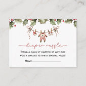 Santa Baby Diaper Raffle Christmas Baby Shower Informatiekaartje (Voorkant)