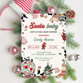 Santa Baby Disco Ball Kerst Baby shower Party Kaart