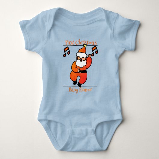 Santa, baby eerste Kerstmis Romper (Voorkant)