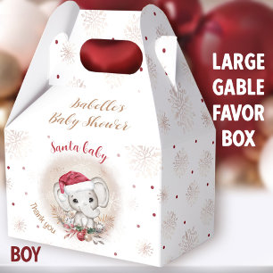 Santa Baby Elephant Christmas Baby shower Groot Bedankdoosjes