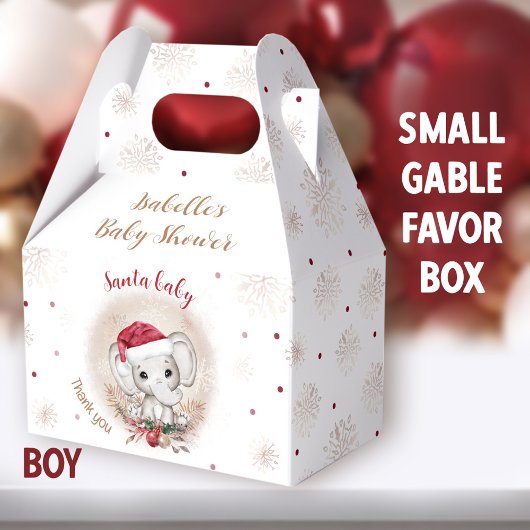Santa Baby Elephant Christmas Baby shower Small Bedankdoosjes