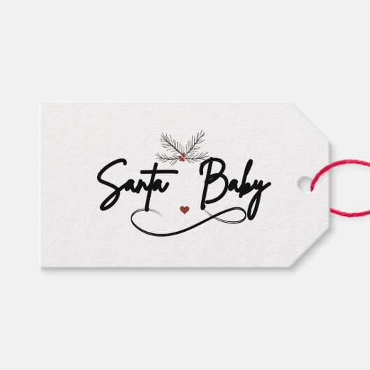 Santa Baby - Flirty Holiday Script Cadeaulabel (Voorkant (Horizontaal))