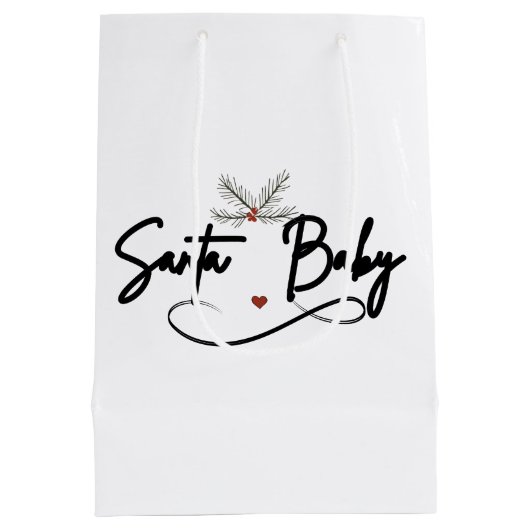 Santa Baby - Flirty Holiday Script Medium Cadeauzakje (Achterkant)