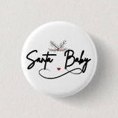 Santa Baby - Flirty Holiday Script Ronde Button 3,2 Cm (Voorkant)