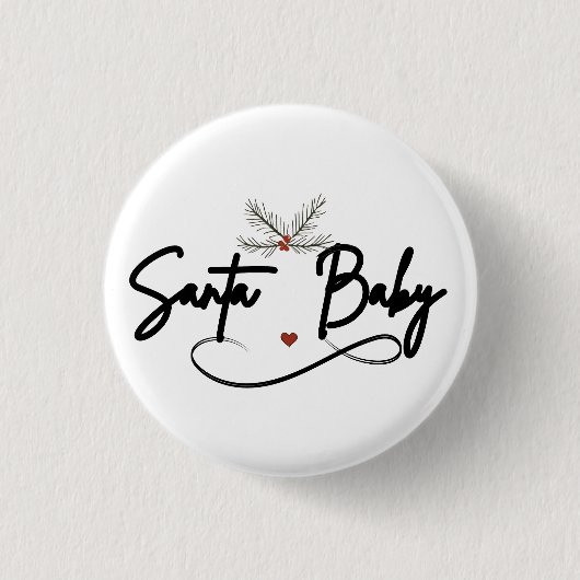 Santa Baby - Flirty Holiday Script Ronde Button 3,2 Cm (Voorkant)